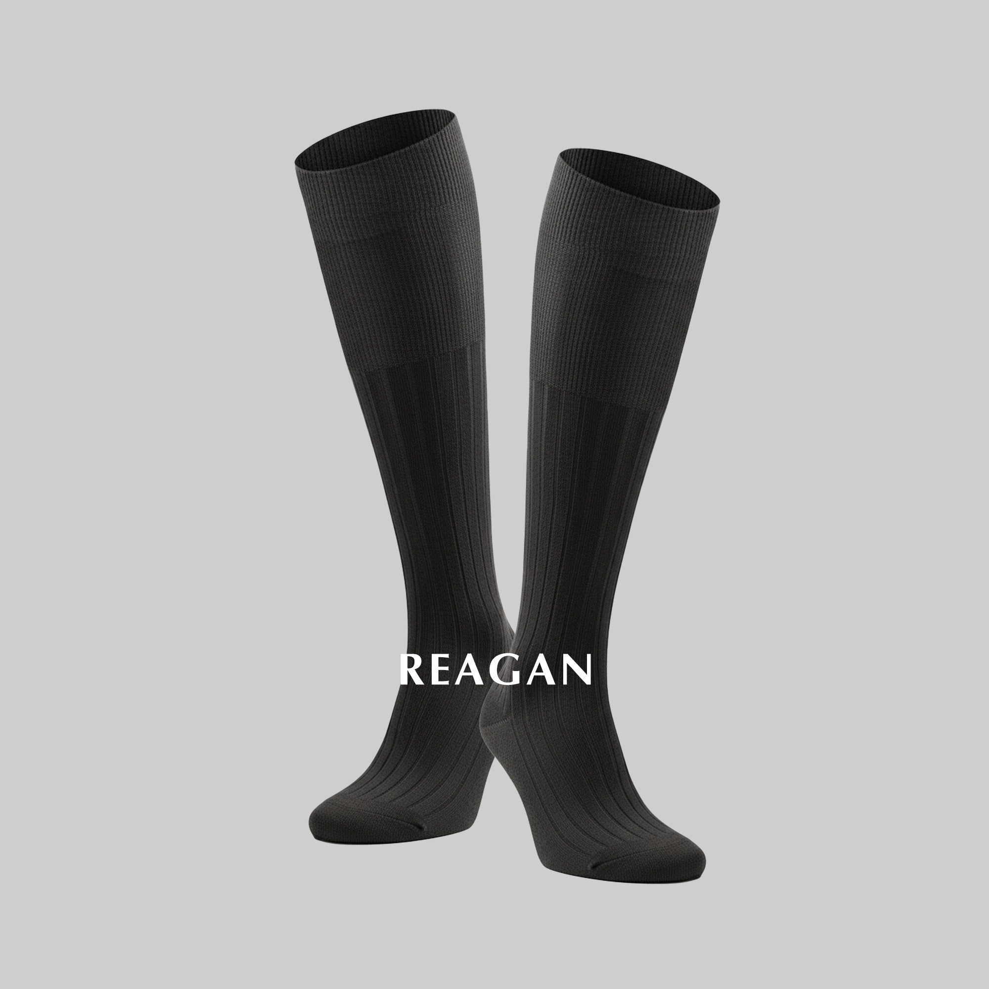 G219 Chaussettes d'affaires mercerisées en coton pour hommes, chaussettes formelles rayées à mi-mollet