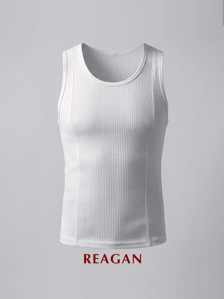RTW102 Men's 310g Heavyweight Bamboo Fiber Sleeveless Tank Top, Fitness & Casual Layering Undershirt