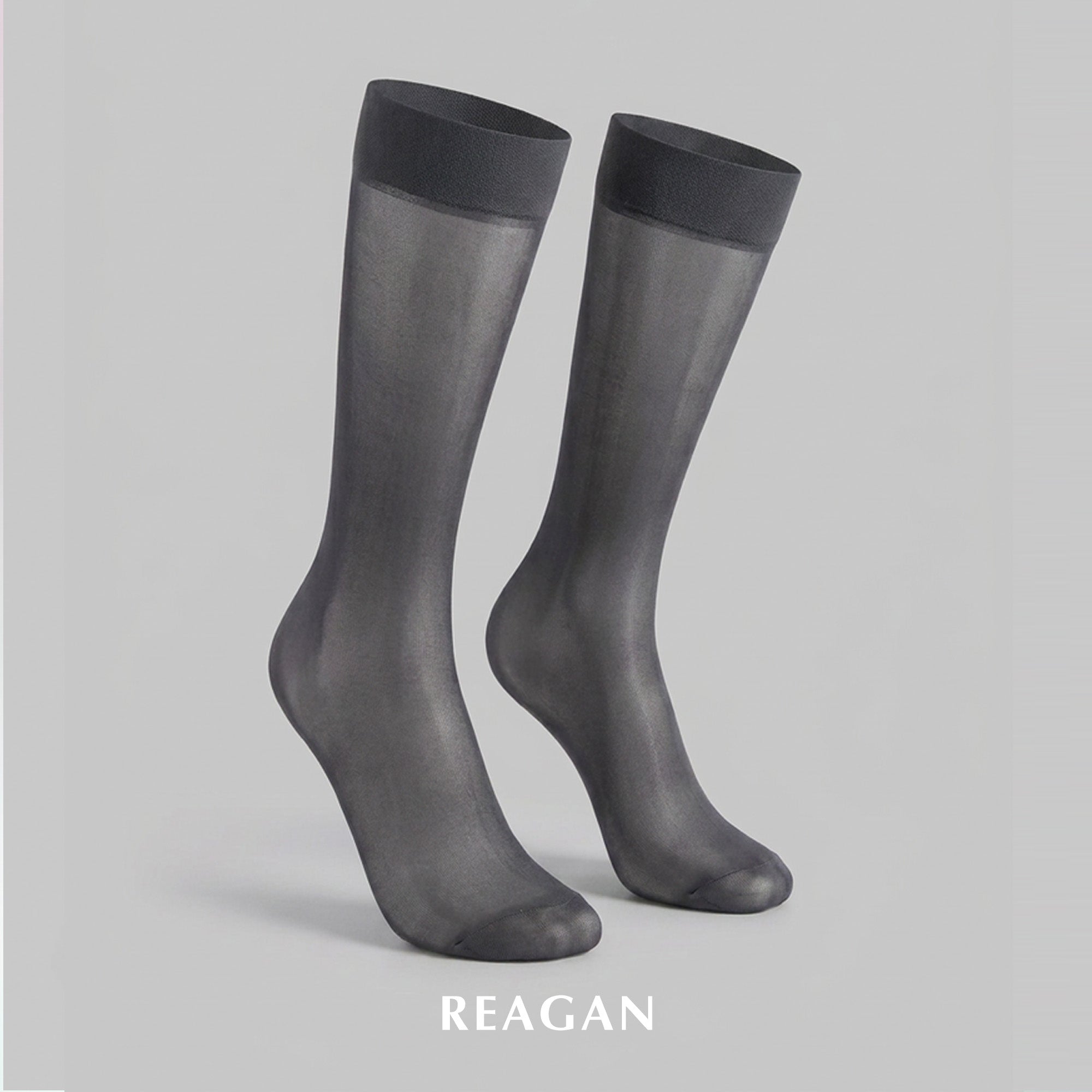 B307 Men's Matte Retro Solid Short Dress Stockings - Mid-Calf Length
