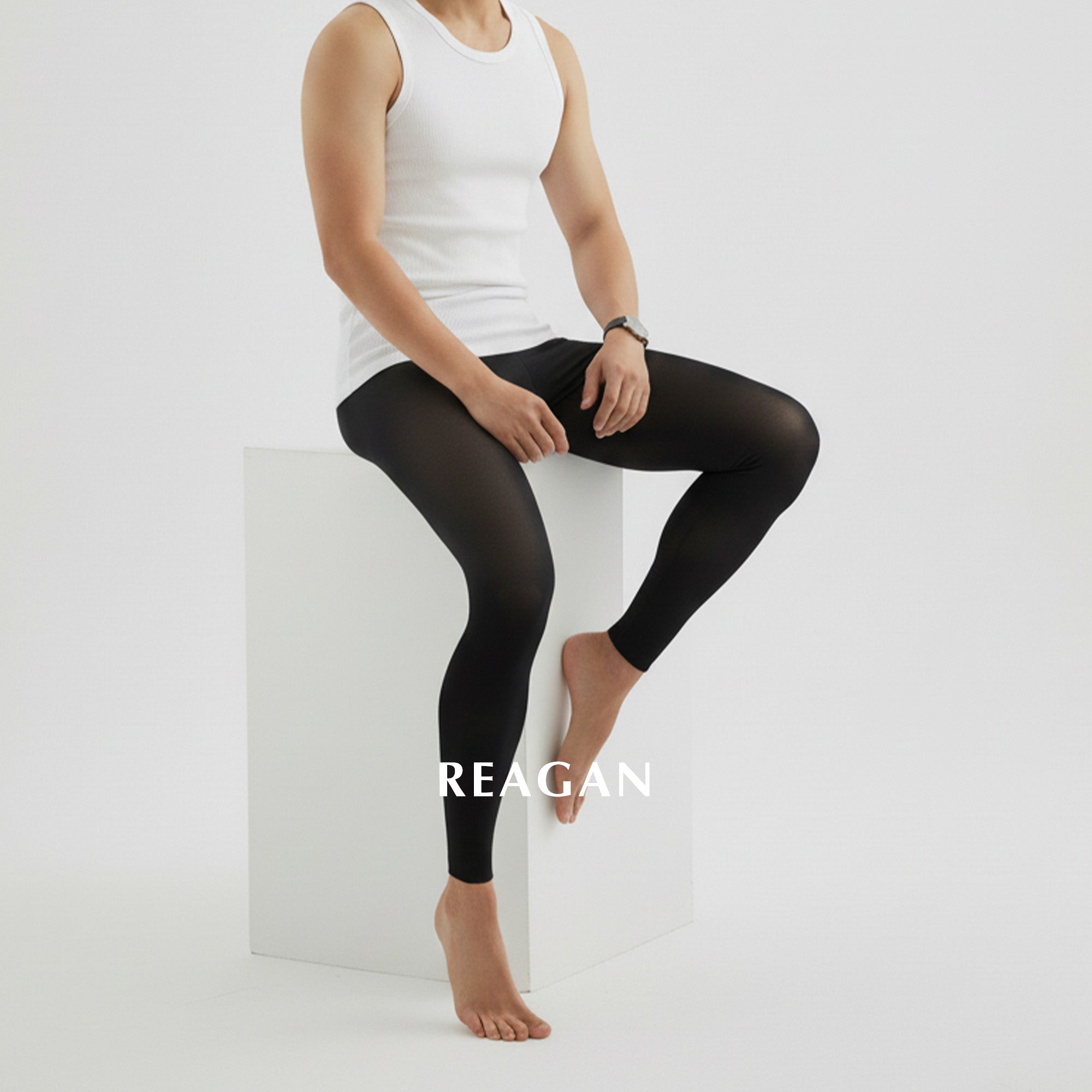 YM702 Pantacourt Brillant / Collants Leggings Homme