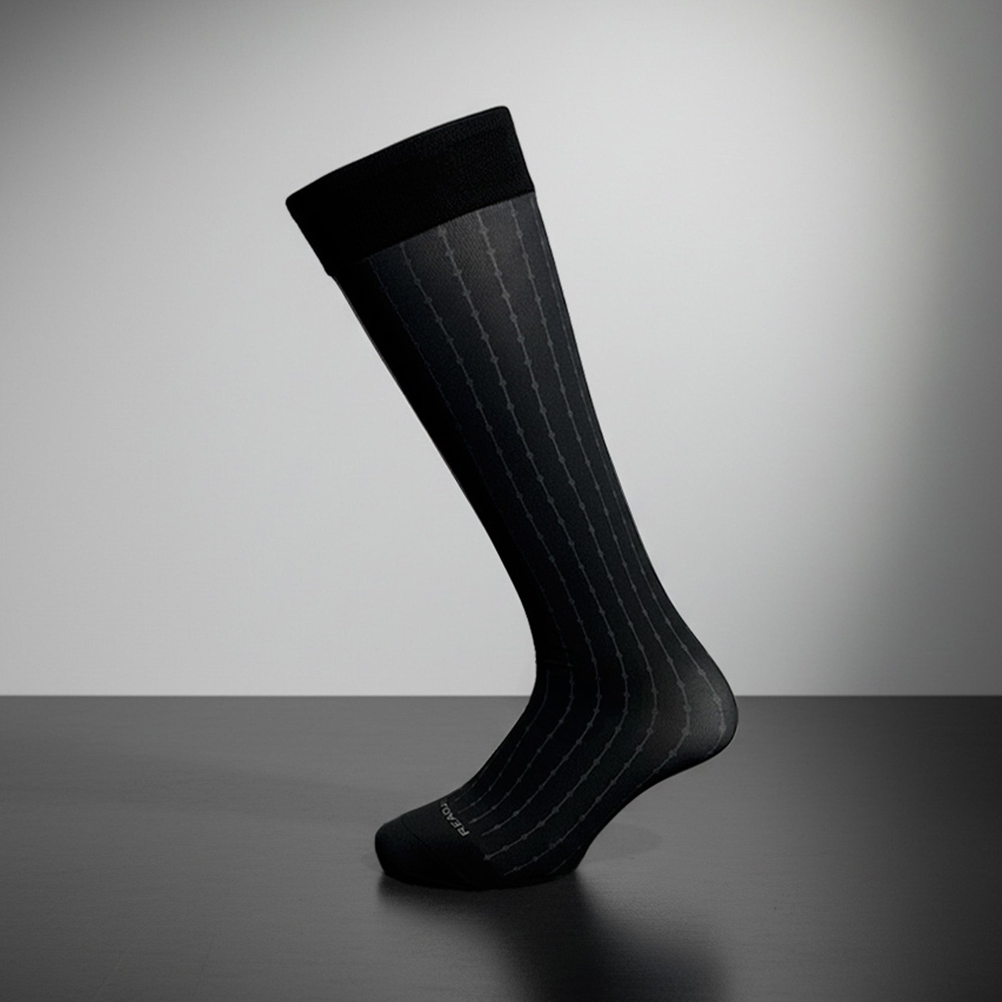 GT323 Chaussettes habillées mi-mollet homme à rayures épineuses | Chaussettes de ville avec revers extensible