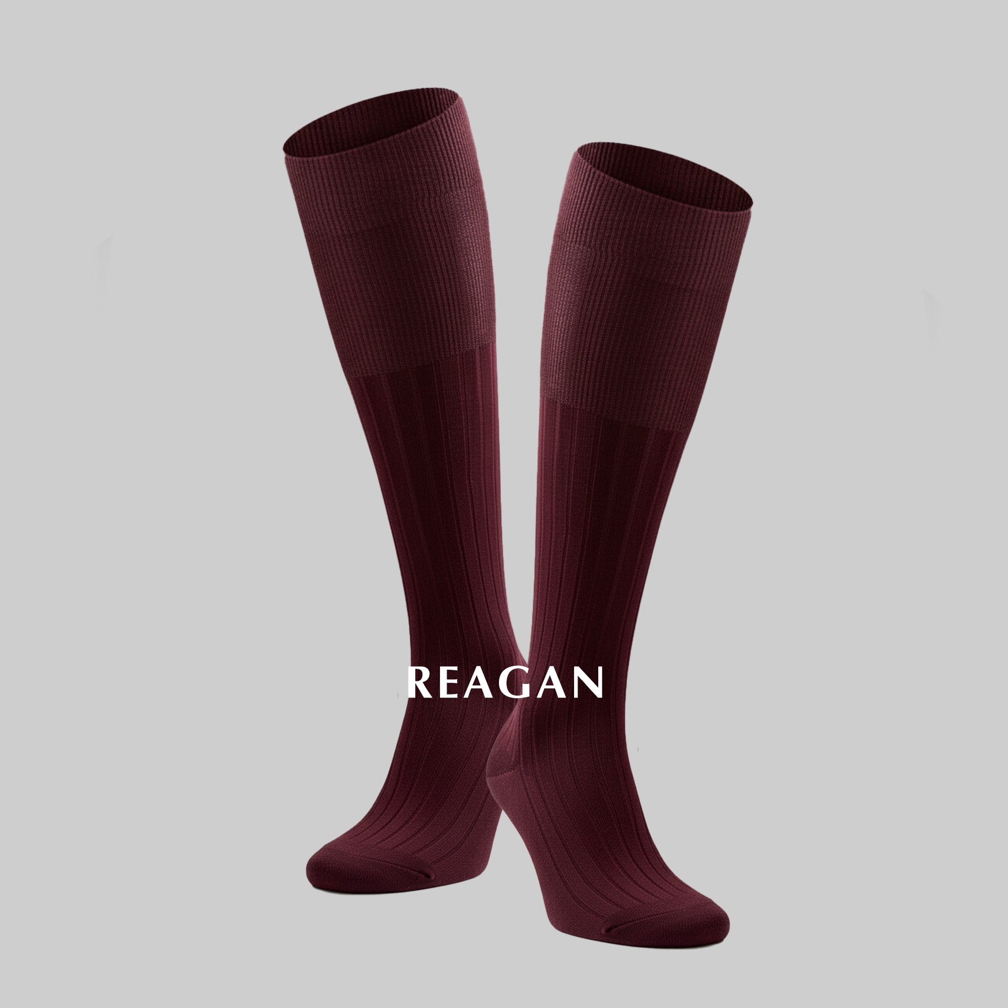 G219 Chaussettes d'affaires mercerisées en coton pour hommes, chaussettes formelles rayées à mi-mollet