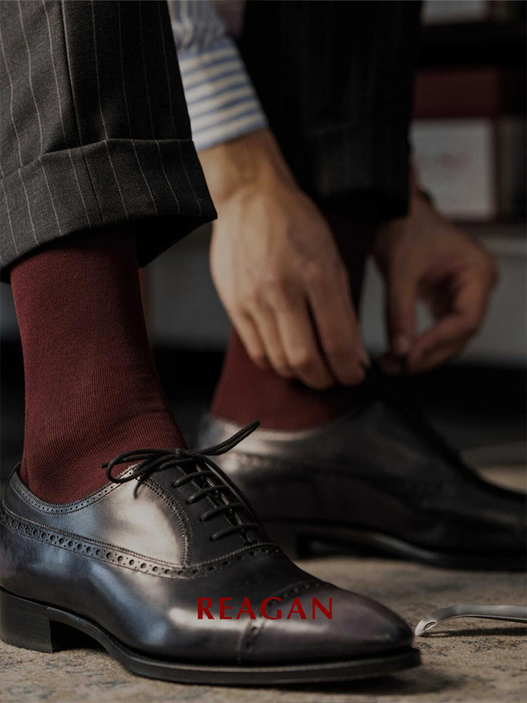 G221 Chaussettes habillées mi-mollet en coton mercerisé 240 aiguilles pour homme, pour marié et mariage