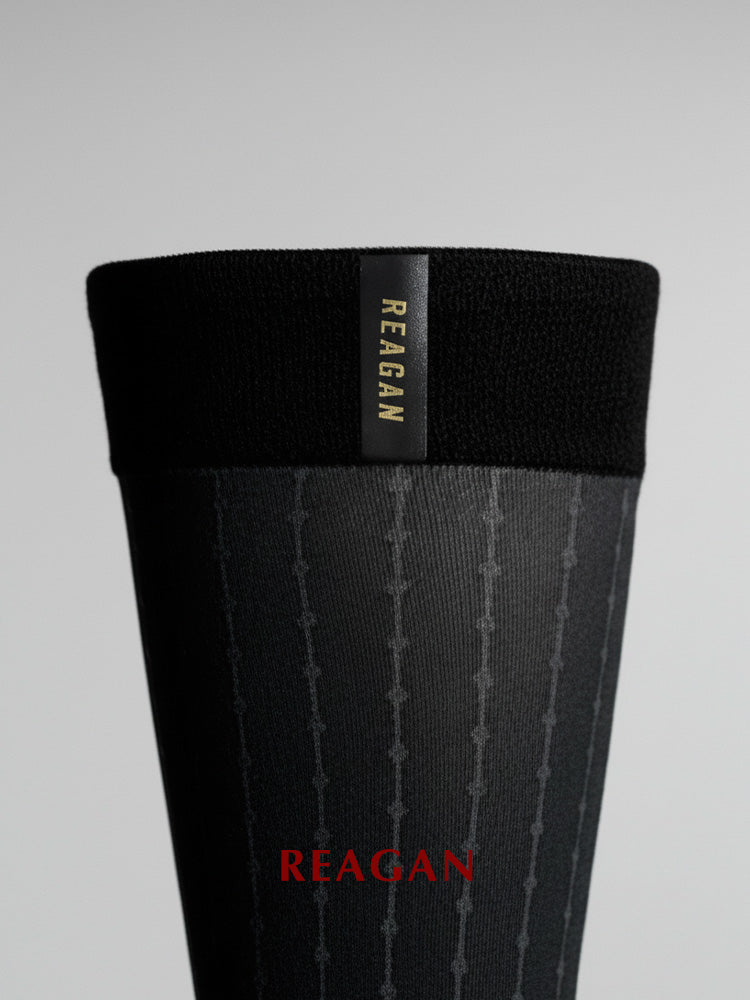 GT323 メンズ トーンストライプ ミッドカーフ ドレスソックス | ストレッチカフ付きフォーマルビジネスソックス