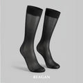B307 Men's Matte Retro Solid Short Dress Stockings - Mid-Calf Length