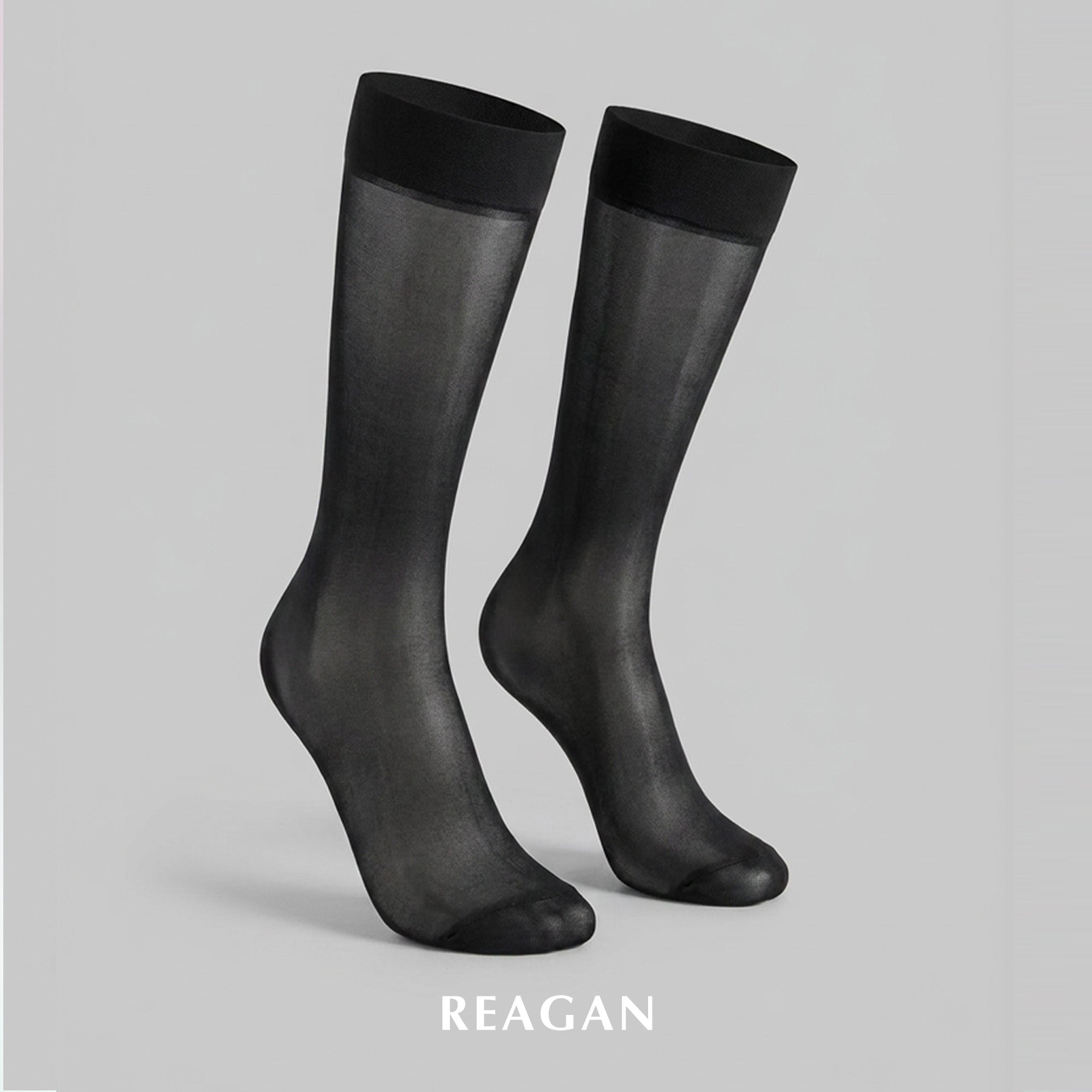 B307 Men's Matte Retro Solid Short Dress Stockings - Mid-Calf Length