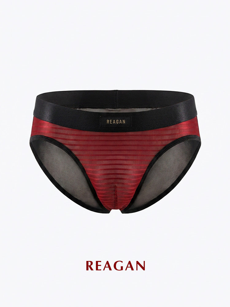 UB911 Men's Classic Briefs, Sexy Deconstructed Patchwork Design, Skin-Friendly Nude Sheer Mesh Underwear (副本)