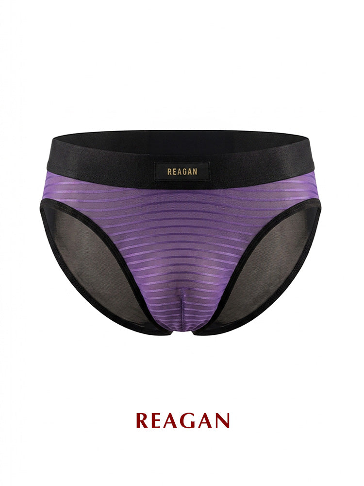 UB911 Men's Classic Briefs, Sexy Deconstructed Patchwork Design, Skin-Friendly Nude Sheer Mesh Underwear (副本)