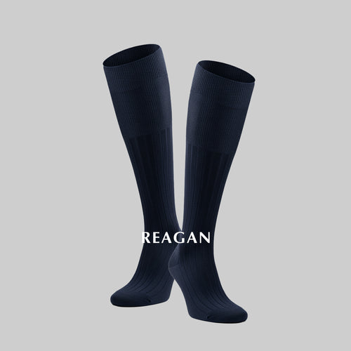 G219 Chaussettes d'affaires mercerisées en coton pour hommes, chaussettes formelles rayées à mi-mollet