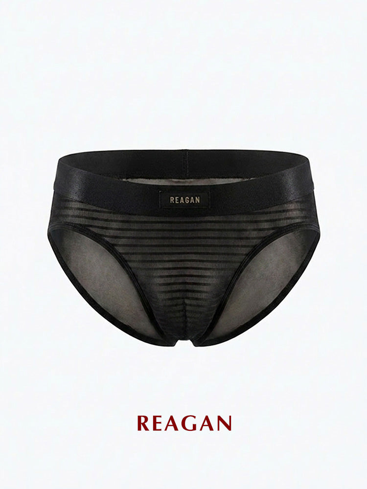 UB911 Men's Classic Briefs, Sexy Deconstructed Patchwork Design, Skin-Friendly Nude Sheer Mesh Underwear (副本)