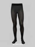 YM701 メンズ 10デニール ブラック 光沢 ソリッドタイツ - ジェントルマンのためのパンティストッキング