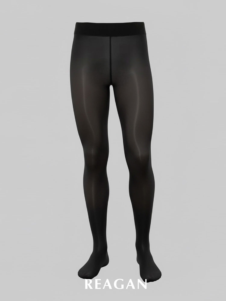 Collant opaque brillant noir 10 deniers YM701 pour hommes - Collant pour hommes