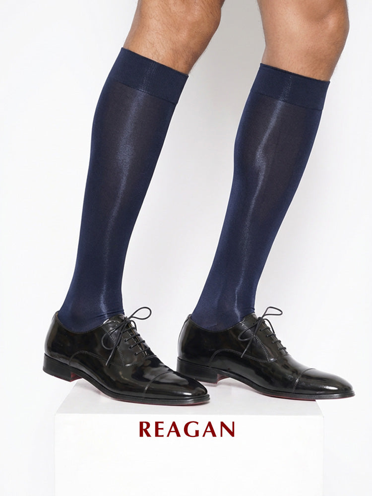 M301 Chaussettes homme 10 deniers finition miroir lisse (matière très élastique, sans logo)