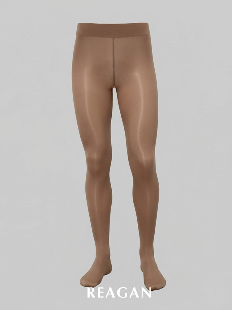 Collant opaque brillant noir 10 deniers YM701 pour hommes - Collant pour hommes