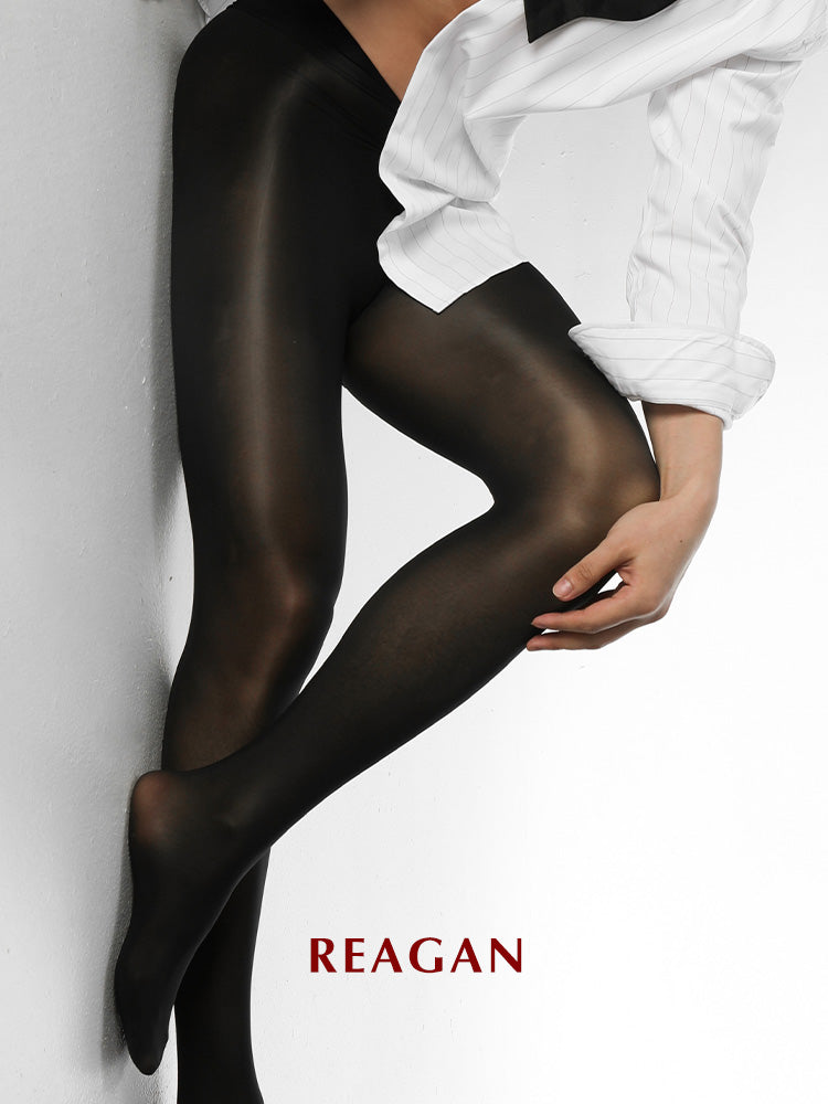 Collant opaque brillant noir 10 deniers YM701 pour hommes - Collant pour hommes