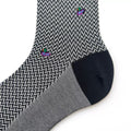 Chaussettes mi-mollet G226 en coton mercerisé brodé, chaussettes habillées pour tenue de gentleman