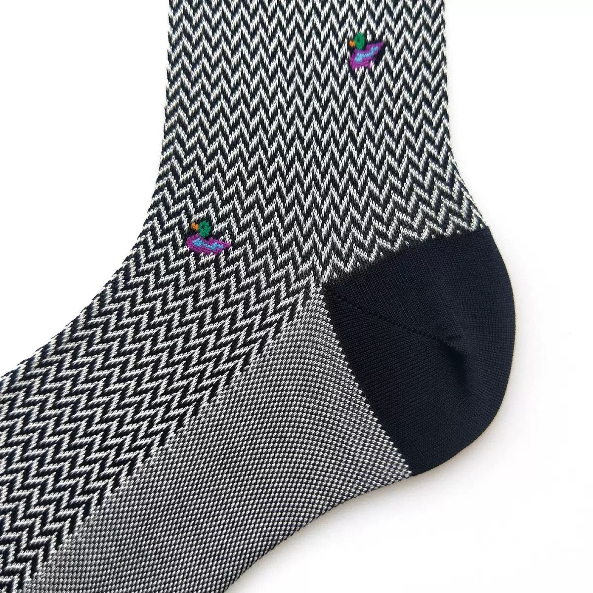 Chaussettes mi-mollet G226 en coton mercerisé brodé, chaussettes habillées pour tenue de gentleman