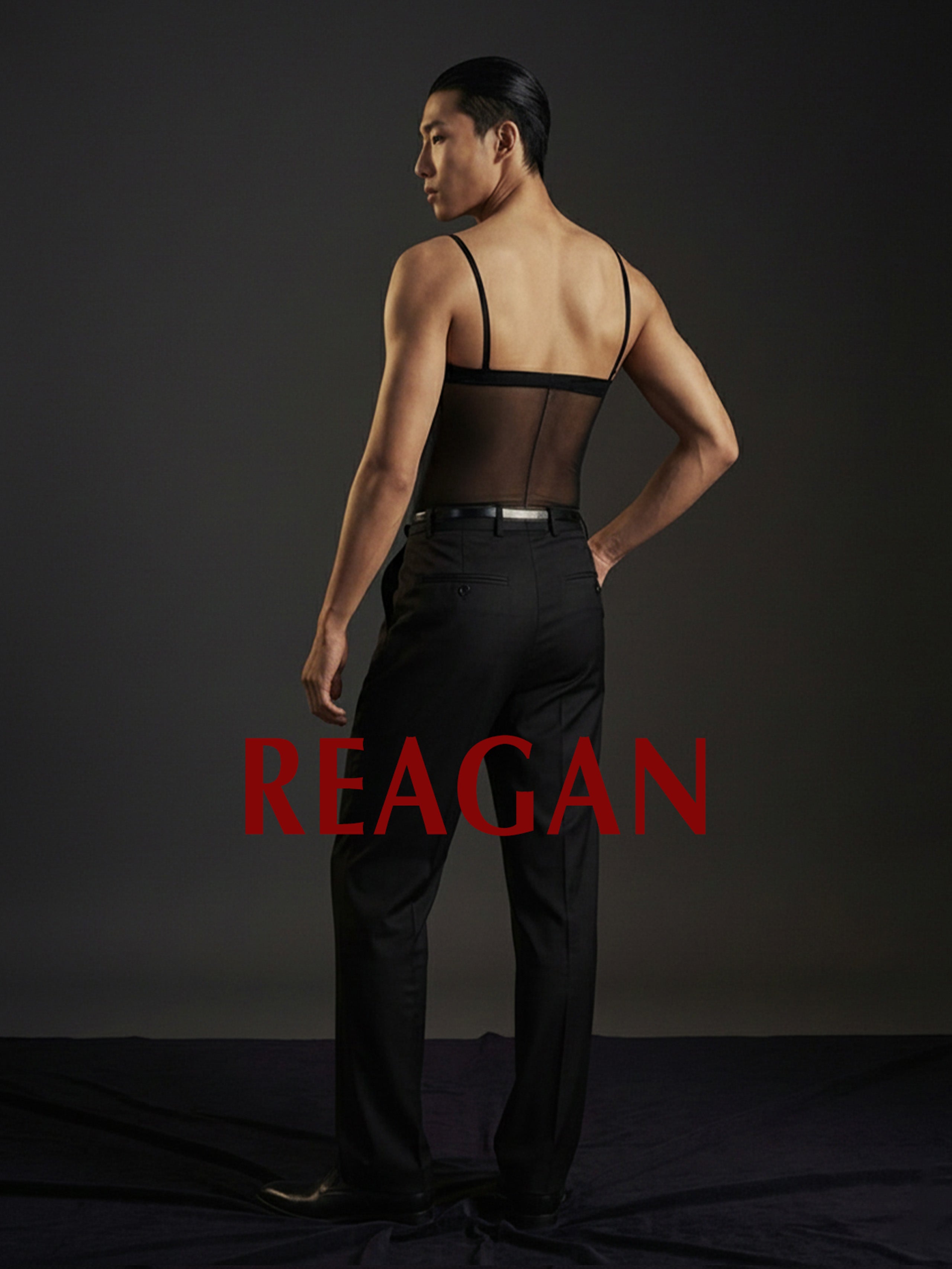 Collants taille haute homme YM717 12 deniers, gaine sculptante à bretelles, leggings effet miroir