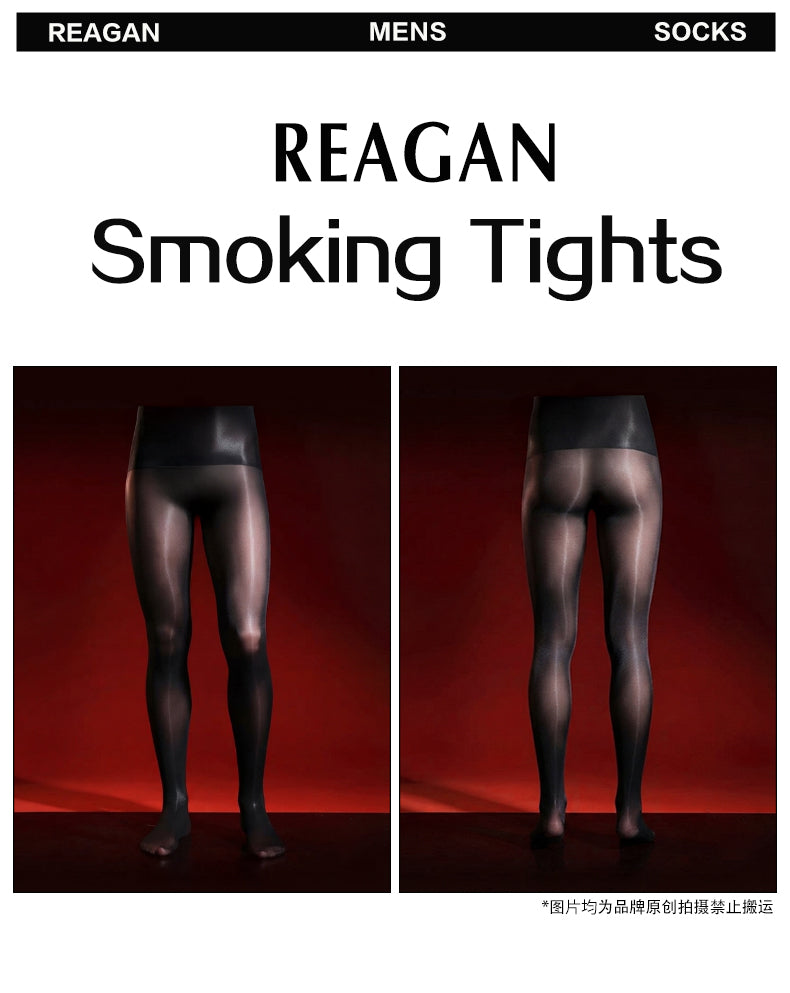 YM716 Men's 5Den Black Glossy Solid Tights - Pantyhose for Gentlemen