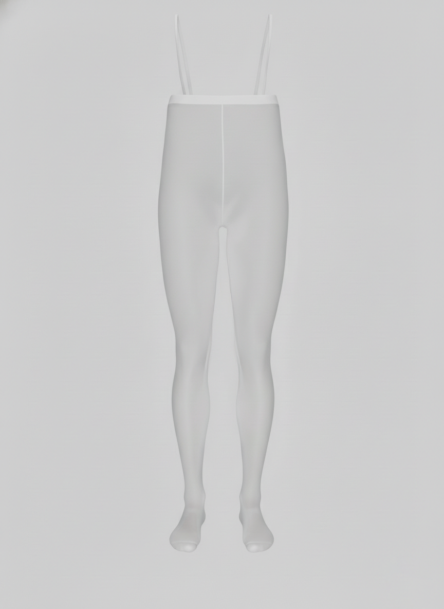 Collants taille haute homme YM717 12 deniers, gaine sculptante à bretelles, leggings effet miroir