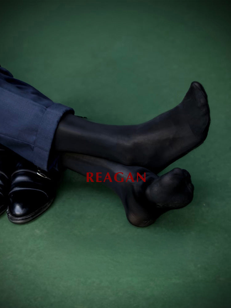 M301 Chaussettes homme 10 deniers finition miroir lisse (matière très élastique, sans logo)