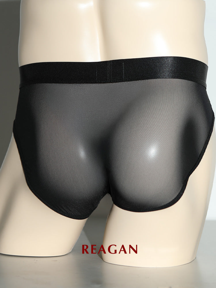 UB911 Men's Classic Briefs, Sexy Deconstructed Patchwork Design, Skin-Friendly Nude Sheer Mesh Underwear (副本)