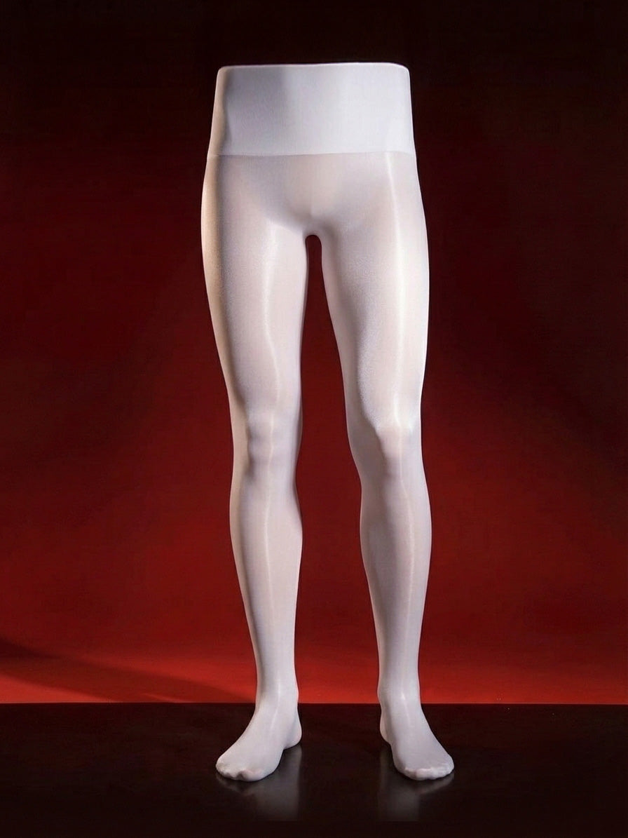 YM716 Men's 5Den Black Glossy Solid Tights - Pantyhose for Gentlemen