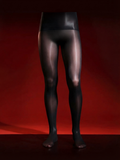 YM716 Men's 5Den Black Glossy Solid Tights - Pantyhose for Gentlemen