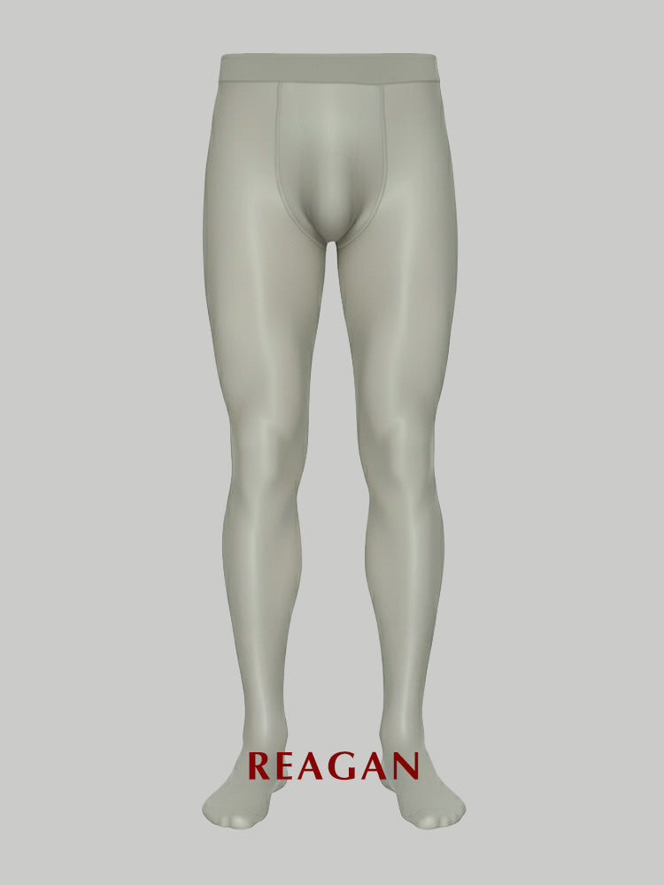 Collant homme YM707 8 deniers noir brillant uni - Entrejambe en 3D