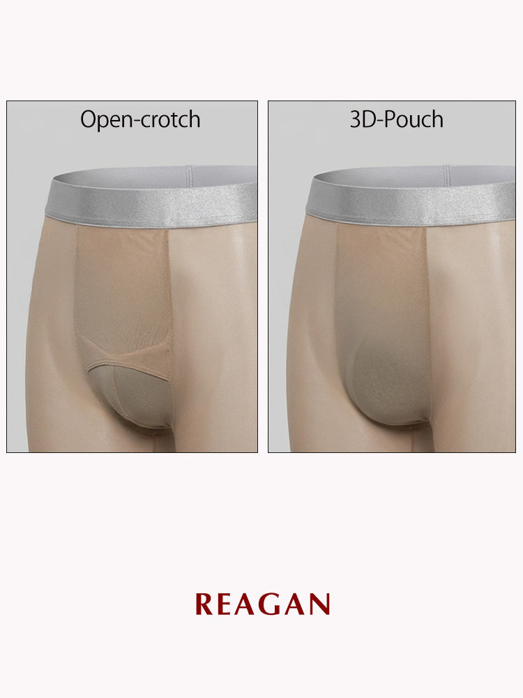 YM723 Men's 10D Sheer Pantyhose 3D Pouch Formal Base Silky Stockings