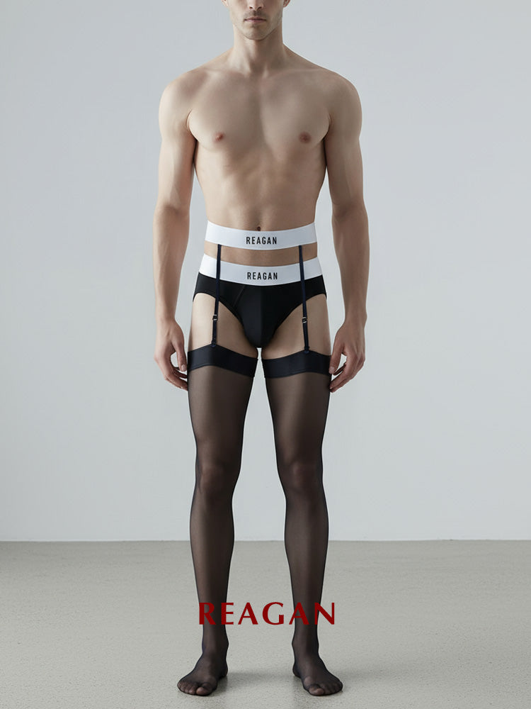 Bretelles pour Bas D100 pour Hommes | Porte-Jarretelles Sexy Formel