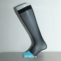 B303 Men's Formal Dress Socks - Business Solid Mid-Calf Socks with Blue Toe