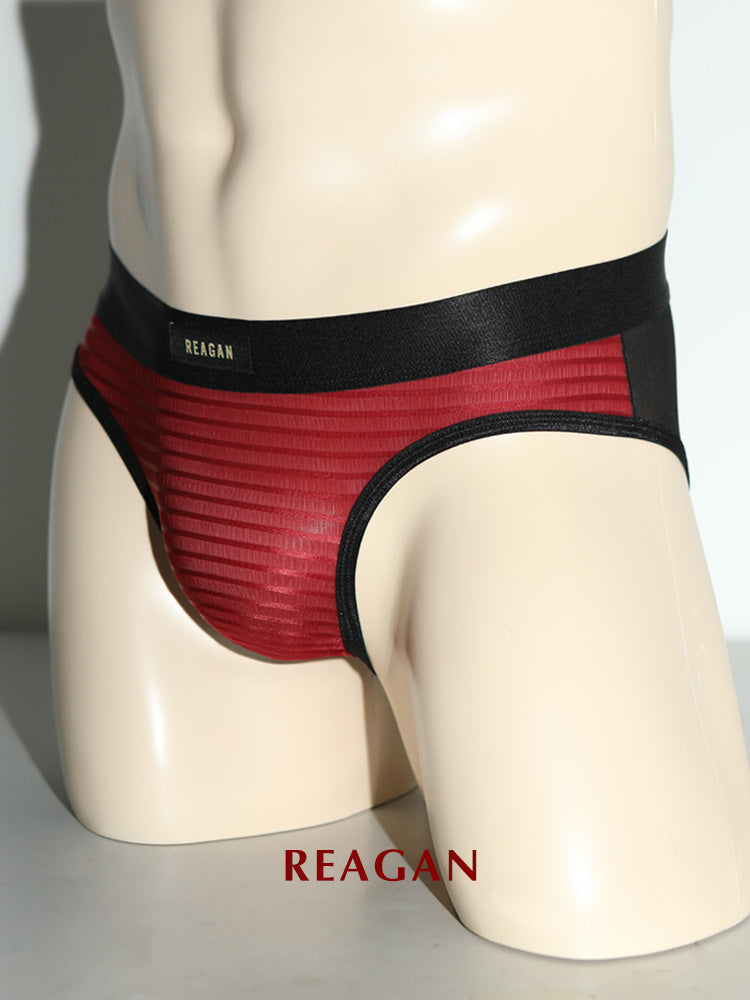 UB911 Men's Classic Briefs, Sexy Deconstructed Patchwork Design, Skin-Friendly Nude Sheer Mesh Underwear (副本)